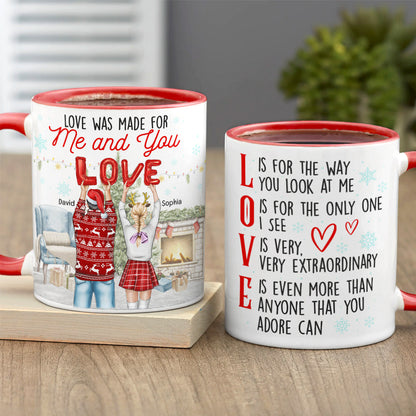 Couple Love Was Made For You And Me, Personalized Accent Mug