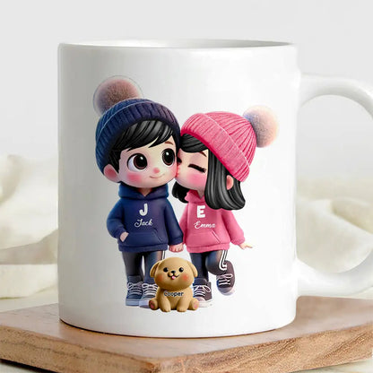 Personalized Couple's Ceramic Mug Custom Names for Loved Ones