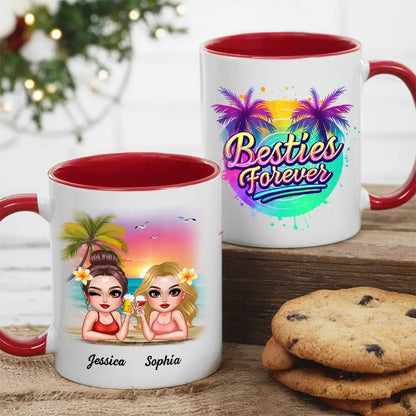 Besties Forever Personalized Tropical Mug for Best Friends
