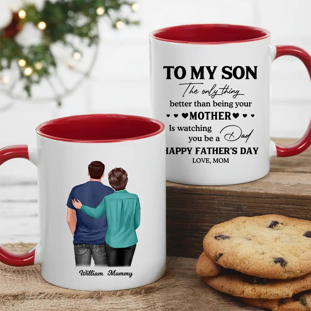 To My Son Personalized Mug for Father's Day, Heartfelt Gift from Mom