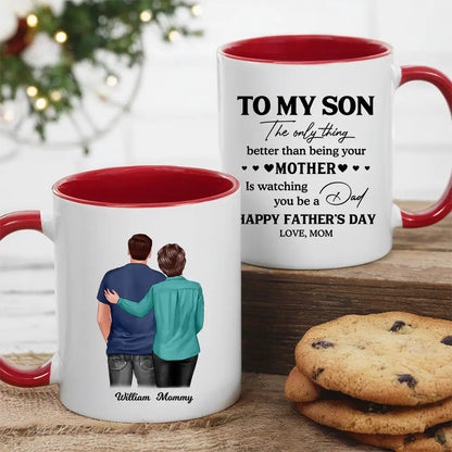 To My Son Personalized Mug for Father's Day, Heartfelt Gift from Mom
