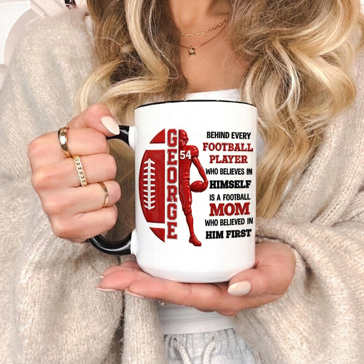 Football Mom Coffee Mug - Personalized Gifts For Mom 01huqn050126