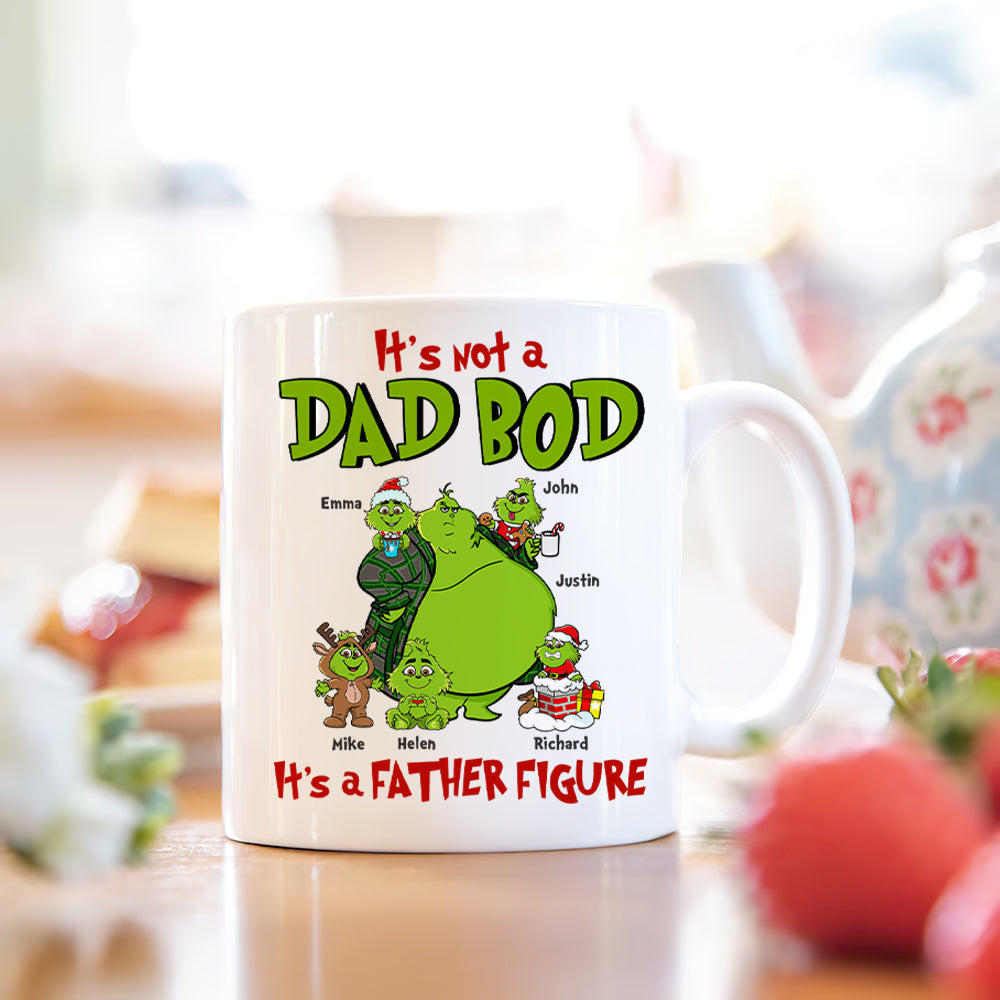 It'S Not A Dad Bod It'S A Father Figure, Gift For Dad, Personalized Mug, Green Dad And Kid Mug, Christmas Gift 04QHHN281123