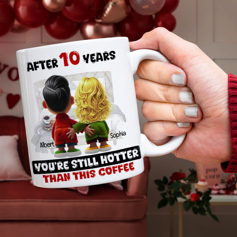 Personalized Gift For Couple White Mug Cartoon Characters Valentine 04OHLU181224