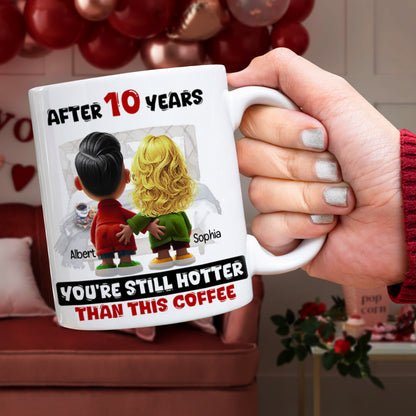 Personalized Gift For Couple White Mug Cartoon Characters Valentine 04OHLU181224