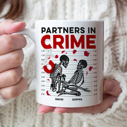 Partners In Crime-Gift For Couple-Personalized Wine Tumbler-Skull Funny Couple Wine Tumbler