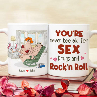 Personalized Naughty Couple Mug, You're Never Too Old For Sx