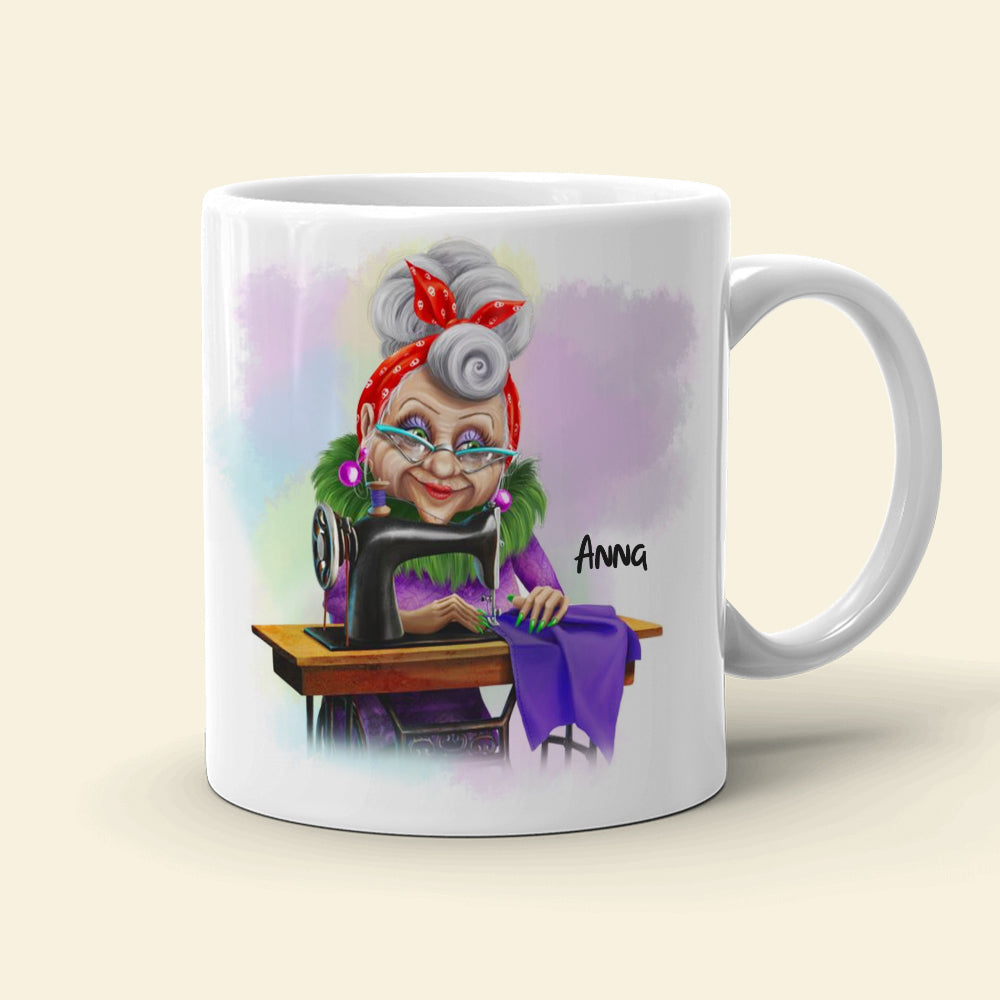 The Only Thing I Love More Than Sewing Is Being A Grandma Personalized Sewing Grandma Mug