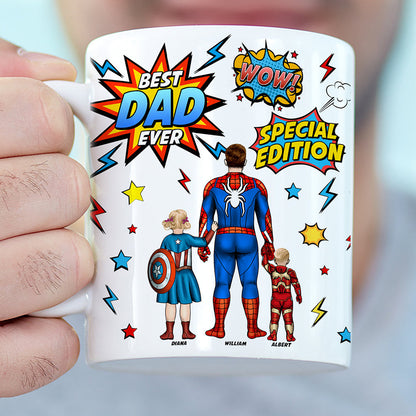 Personalized Gifts For Dad Coffee Mug Father's Day Super Dad And Kids 052ACQN200325PA