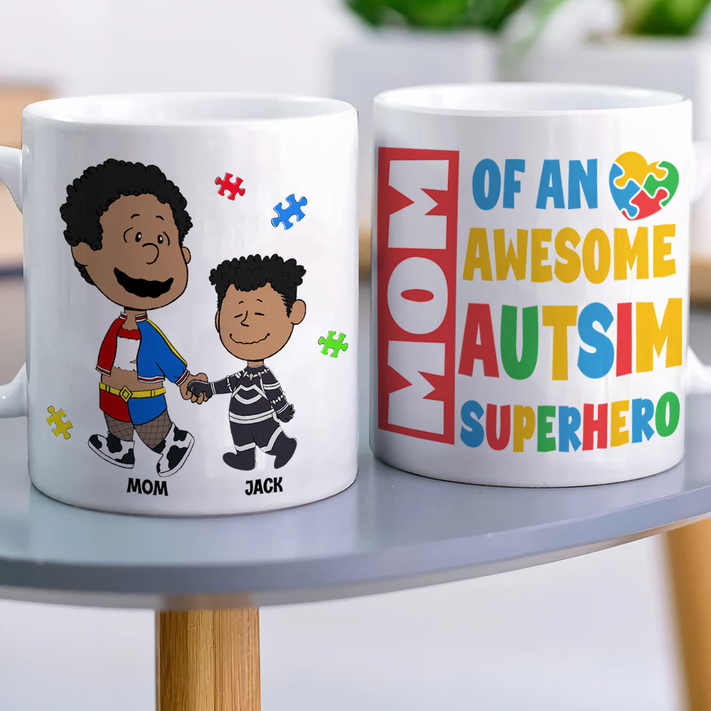 Personalized Gifts For Mom Coffee Mug 041totn200225pa Mom Of An Awesome Autism Superhero