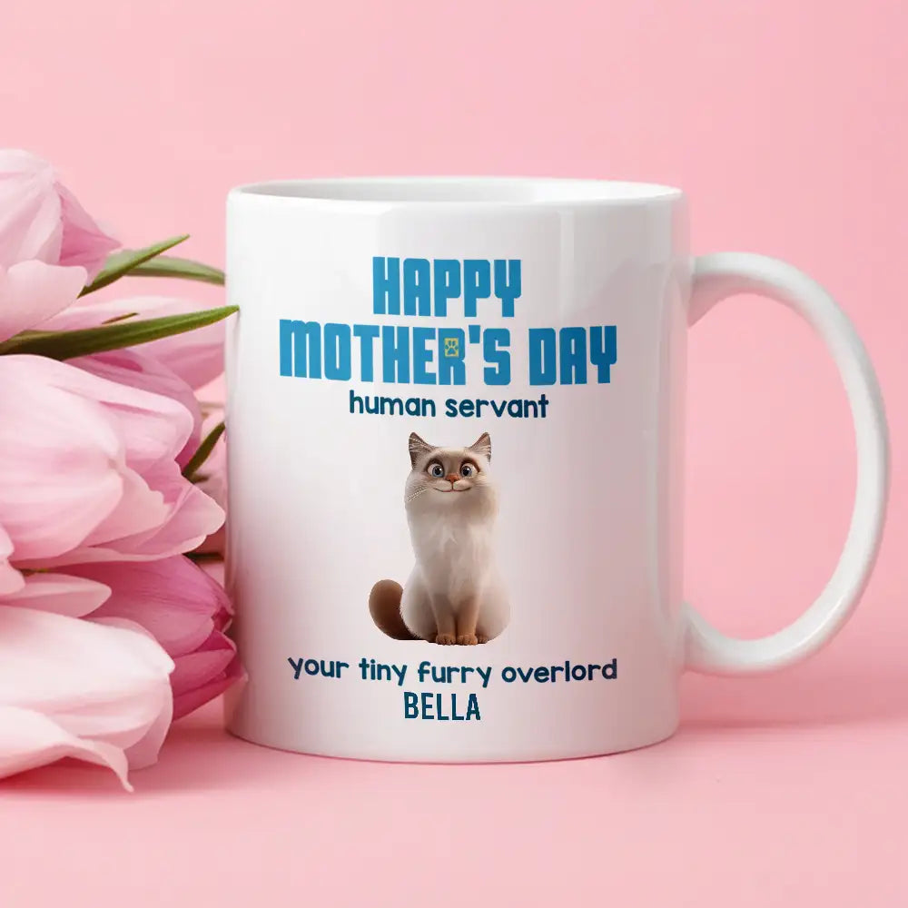 Customizable Cat Mom Mug 'Happy Mother's Day' Ceramic Mug with Pet Names