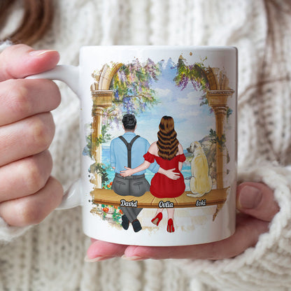 Happiness Starts With A Wet Nose, Personalized Mug, Gift For Couple