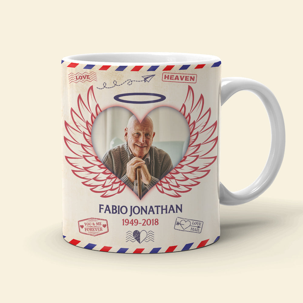 A Letter From Heaven White Personalized Mug, Memorial Gift For Family Members, Upload Image