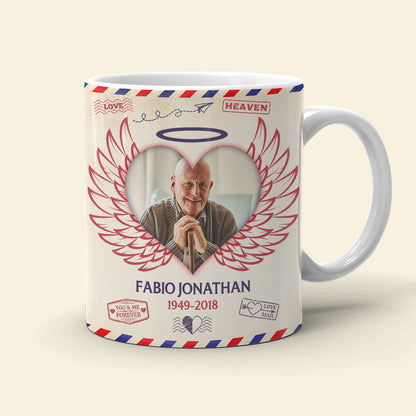 A Letter From Heaven White Personalized Mug, Memorial Gift For Family Members, Upload Image