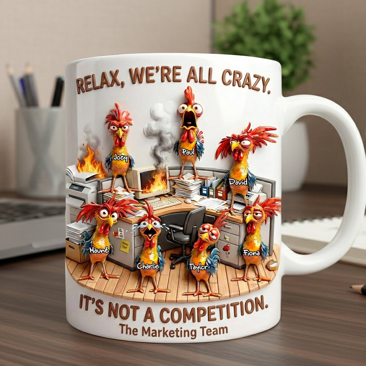 Fun Mad Rooster Office Worker Coffee Mug - Personalized Gifts For Coworker 02qhlu181225