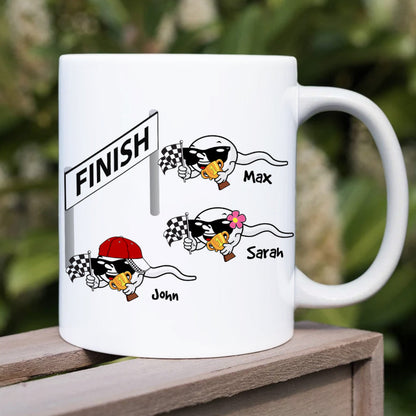 Mom, You Let Dad Enter Us Into A Race, Gift For Mom, Personalized Mug, Racing Sperm Mug, Mother's Day Gift