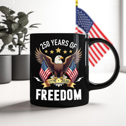 America Eagles 250 Years Of Freedom Black Mug LM32 895211