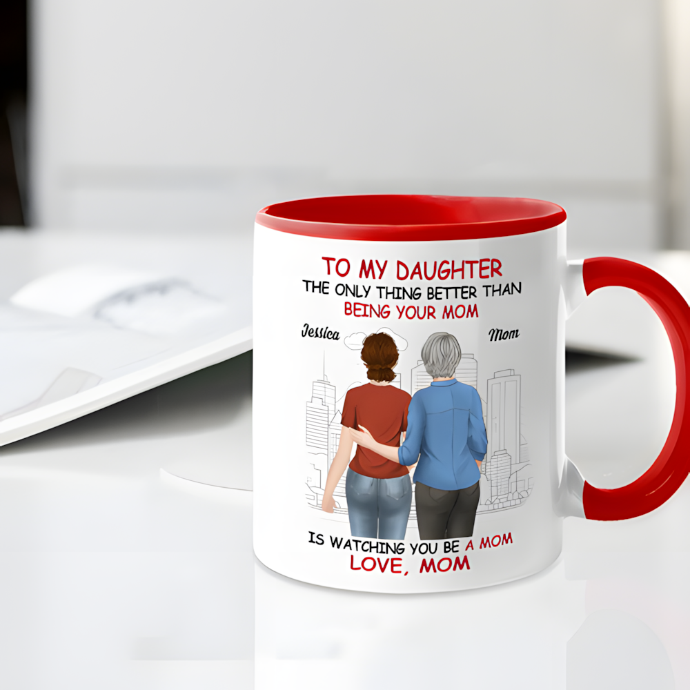 To My Daughter Father or Mother & Daughter Back View Mug, Keychain, Canvas & More, A Heartfelt Gift from Dad or Mom for Mother's Day or Birthday