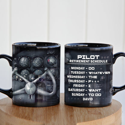 Pilot Retirement Schedule Personalized Retired Pilot Mug Gift For Pilot