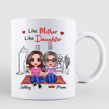 Mother & Daughters Doll Women Sitting In House Personalized Mug