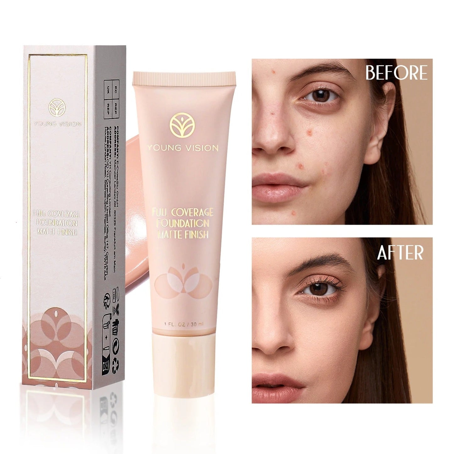 Young Vision Liquid Luminous Foundation | Full Coverage & Matte Finish