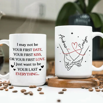 Personalized Ceramic Mug With Holding Hands Heart Quote Cute Couple Gift For Valentine's Day Morning Coffee