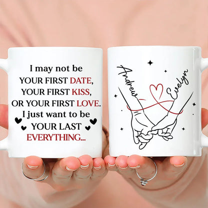 Personalized Ceramic Mug With Holding Hands Heart Quote Cute Couple Gift For Valentine's Day Morning Coffee