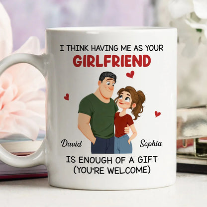 Ceramic Mug Personalized With Playful Girlfriend Quote Cute Couple Design A Unique Romantic Gift For Him
