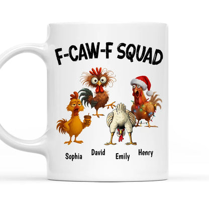 Personalized Chicken Squad Mug with Custom Names Funny Office Team Coffee Cup Gift