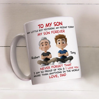 Mug with To My Son Theme, High Clarity, Heartwarming Gift for Son from Dad
