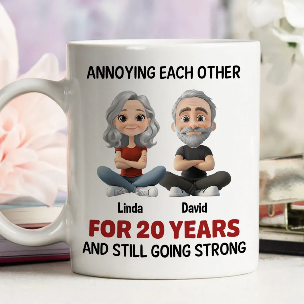 "Annoying Each Other for 20 Years" Personalized Mug Funny Anniversary Gift for Couples