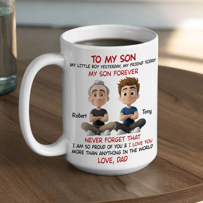 Mug with To My Son Theme, High Clarity, Heartwarming Gift for Son from Dad