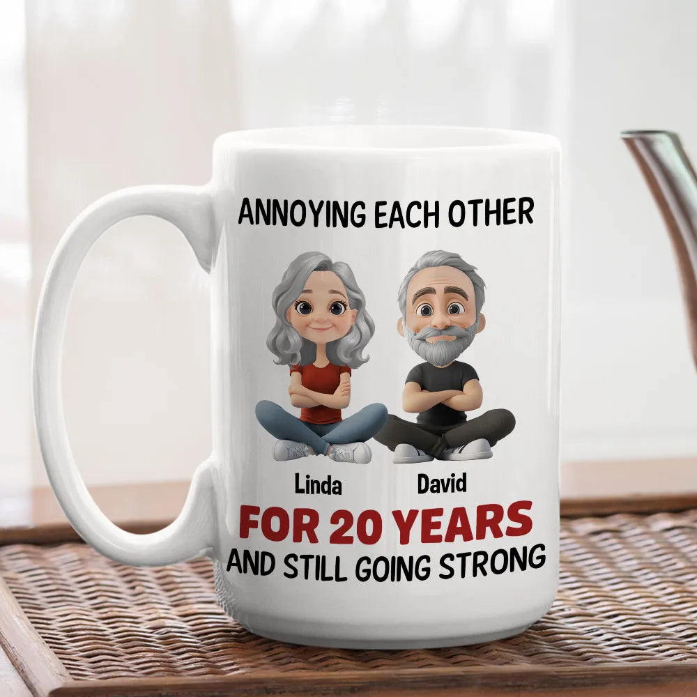 "Annoying Each Other for 20 Years" Personalized Mug Funny Anniversary Gift for Couples
