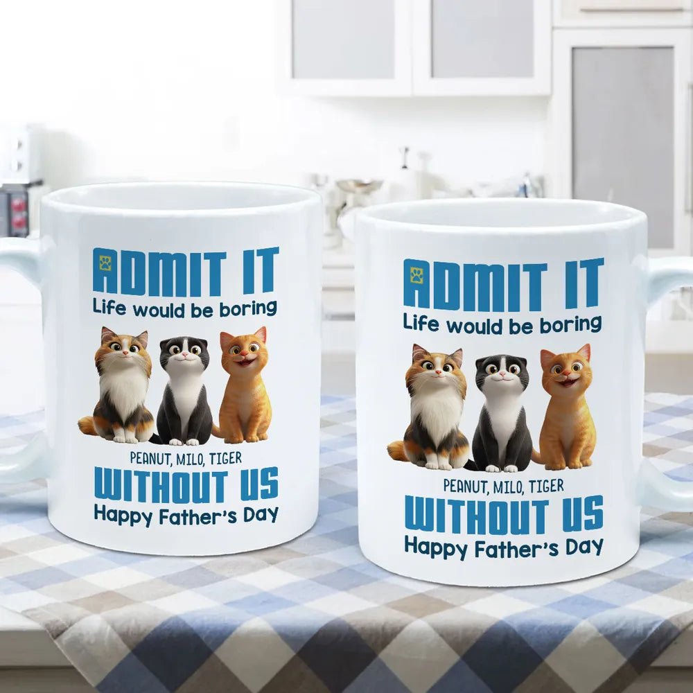 Personalized Cat Dad Mug for Father's Day Gift