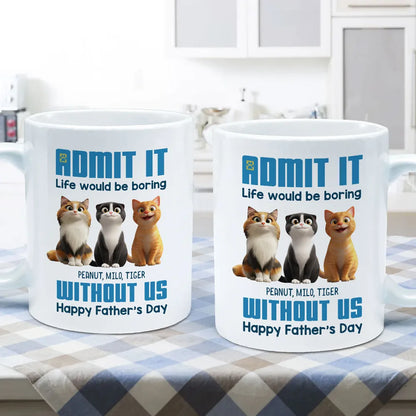 Personalized Cat Dad Mug for Father's Day Gift