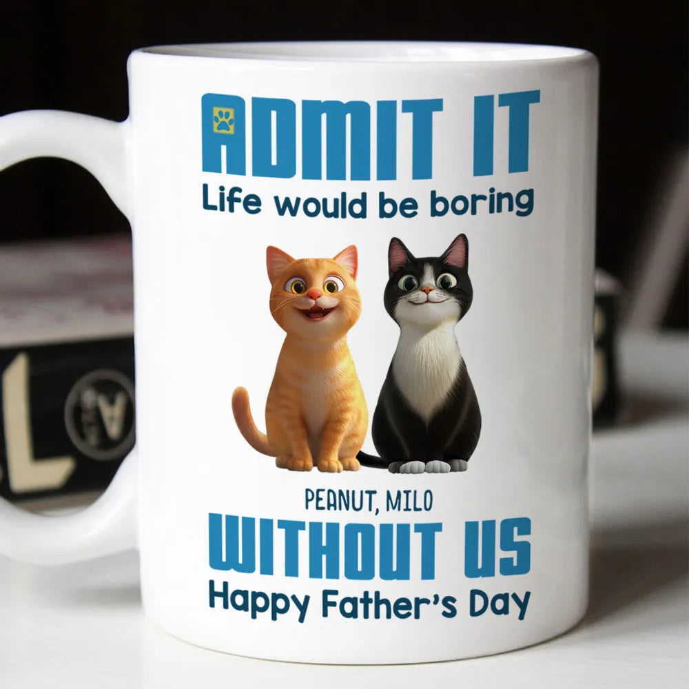 Personalized Cat Dad Mug for Father's Day Gift