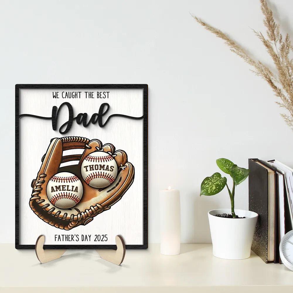 Personalized Baseball Mug with Kids' Names Game Day Gift for Dad