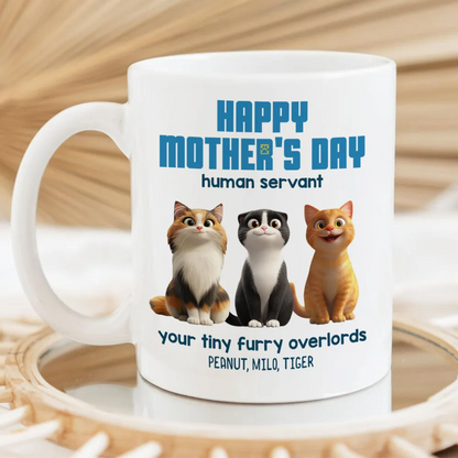 Customizable Cat Mom Mug 'Happy Mother's Day' Ceramic Mug with Pet Names