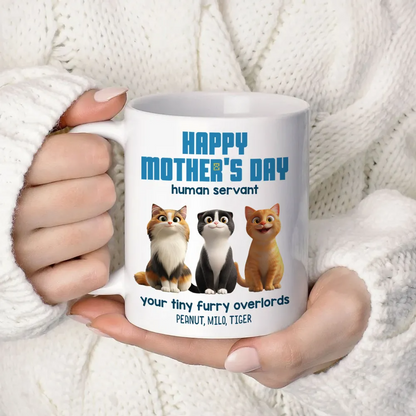 Customizable Cat Mom Mug 'Happy Mother's Day' Ceramic Mug with Pet Names