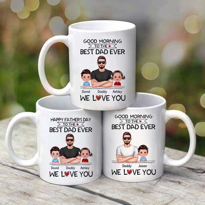 Happy Father's Day We Love You Real Man & Doll Kid Personalized Mug