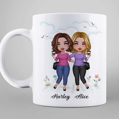 Floral Doll Besties Best Friends Sisters Friends Until Old And Senile Personalized Mug