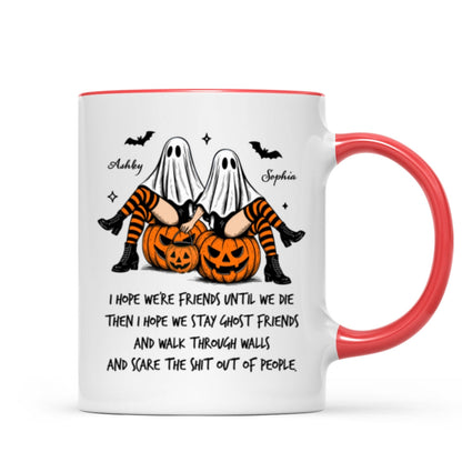 Ghost Girls We're Friends Until We Die Personalized Mug, Halloween Gift for Besties, Best Friends