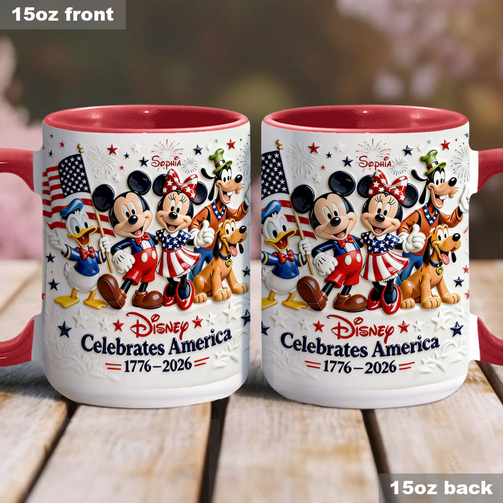 MkMo Magic Mouse Celebrate USA's 250th Anniversary - Personalized Accent Mug HH01