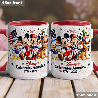 MkMo Magic Mouse Celebrate USA's 250th Anniversary - Personalized Accent Mug HH01