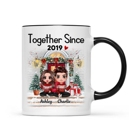 Doll Couple Together Since Front Porch Christmas Personalized Mug