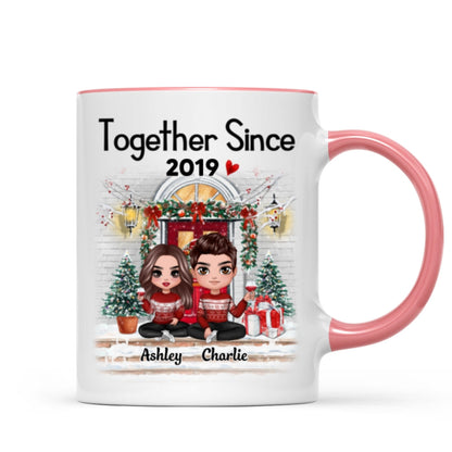 Doll Couple Together Since Front Porch Christmas Personalized Mug