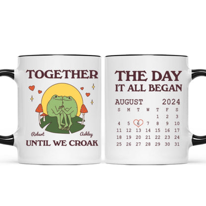 Until We Croak Together Frog Couple Anniversary Calendar Keepsake Personalized Mug