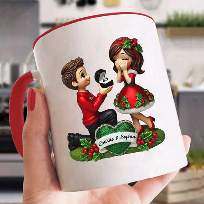 Marriage Proposal Personalized Mug, Personalized Newly Engaged Present, She Said Yes! Custom Just Engaged Gifts for Couples