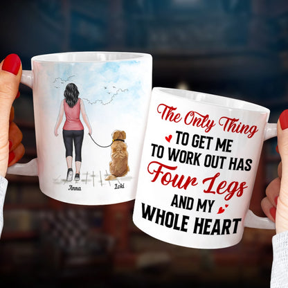 The Only Thing To Get Me To Work Out, Personalized Mug, Gifts For Dog Lovers