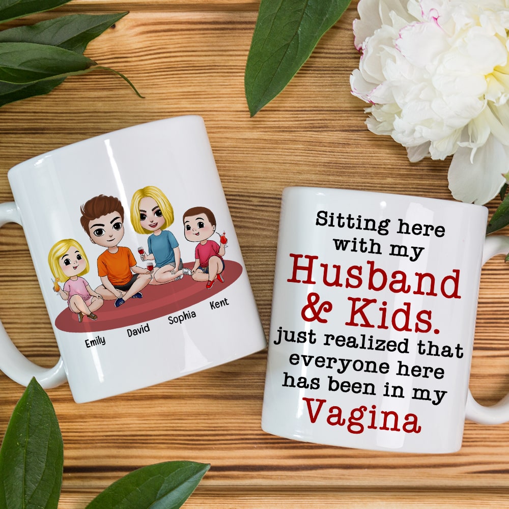 Personalized Gifts For Family Coffee Mug Sitting Here With My Husband